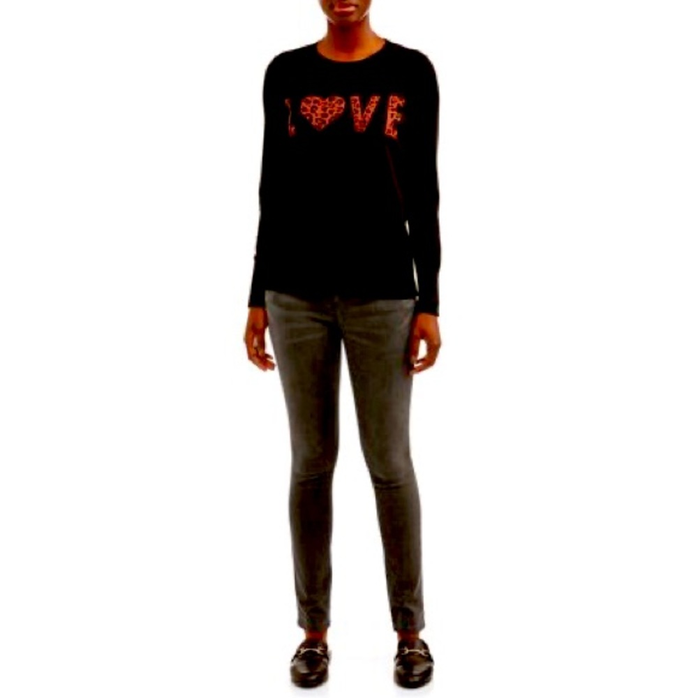 Time and Tru women’s “LOVE” pullover sweater